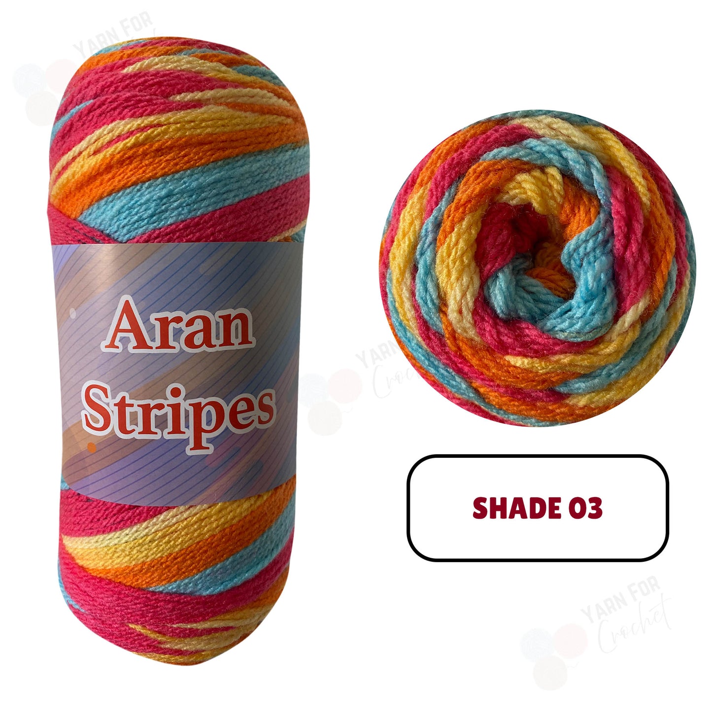 Knitco Aran Stripes Yarn - 200g