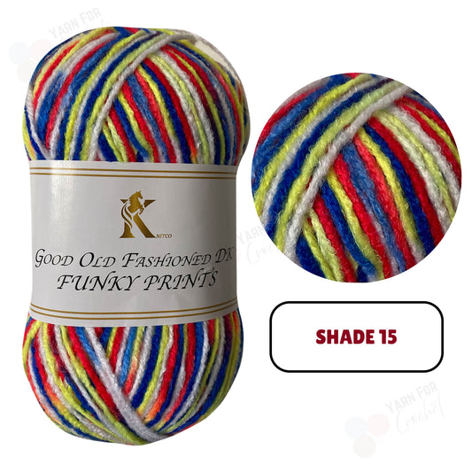 Knitco Good Old Fashioned Funky Prints DK Yarn - (5 x 100g)