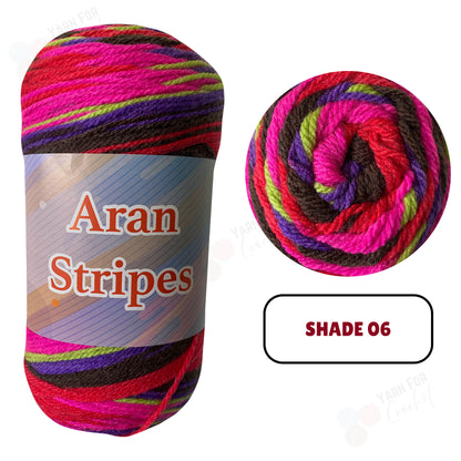 Knitco Aran Stripes Yarn - 200g