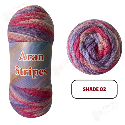 Knitco Aran Stripes Yarn - 200g