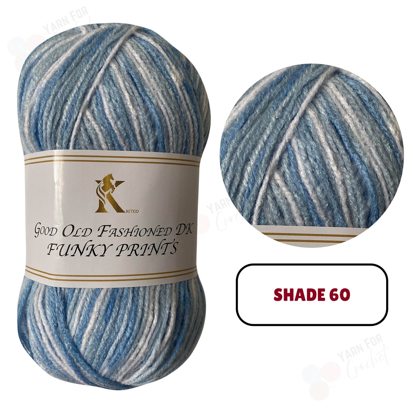 Knitco Good Old Fashioned Funky Prints DK Yarn - (5 x 100g)