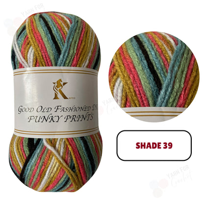 Knitco Good Old Fashioned Funky Prints DK Yarn - (5 x 100g)