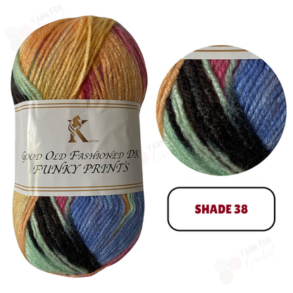 Knitco Good Old Fashioned Funky Prints DK Yarn - (5 x 100g)