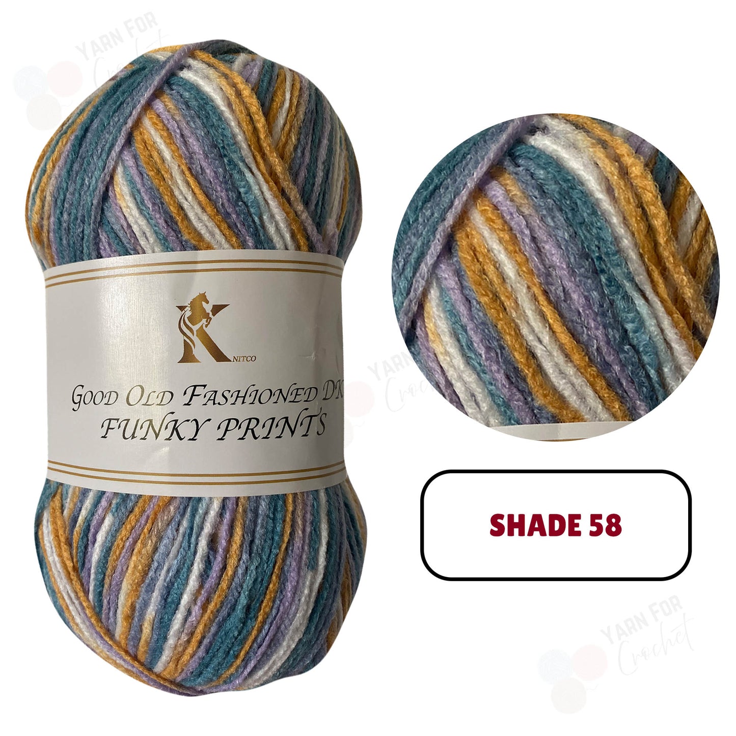 Knitco Good Old Fashioned Funky Prints DK Yarn - (5 x 100g)