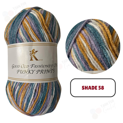 Knitco Good Old Fashioned Funky Prints DK Yarn - (5 x 100g)