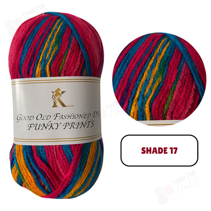 Knitco Good Old Fashioned Funky Prints DK Yarn - (5 x 100g)