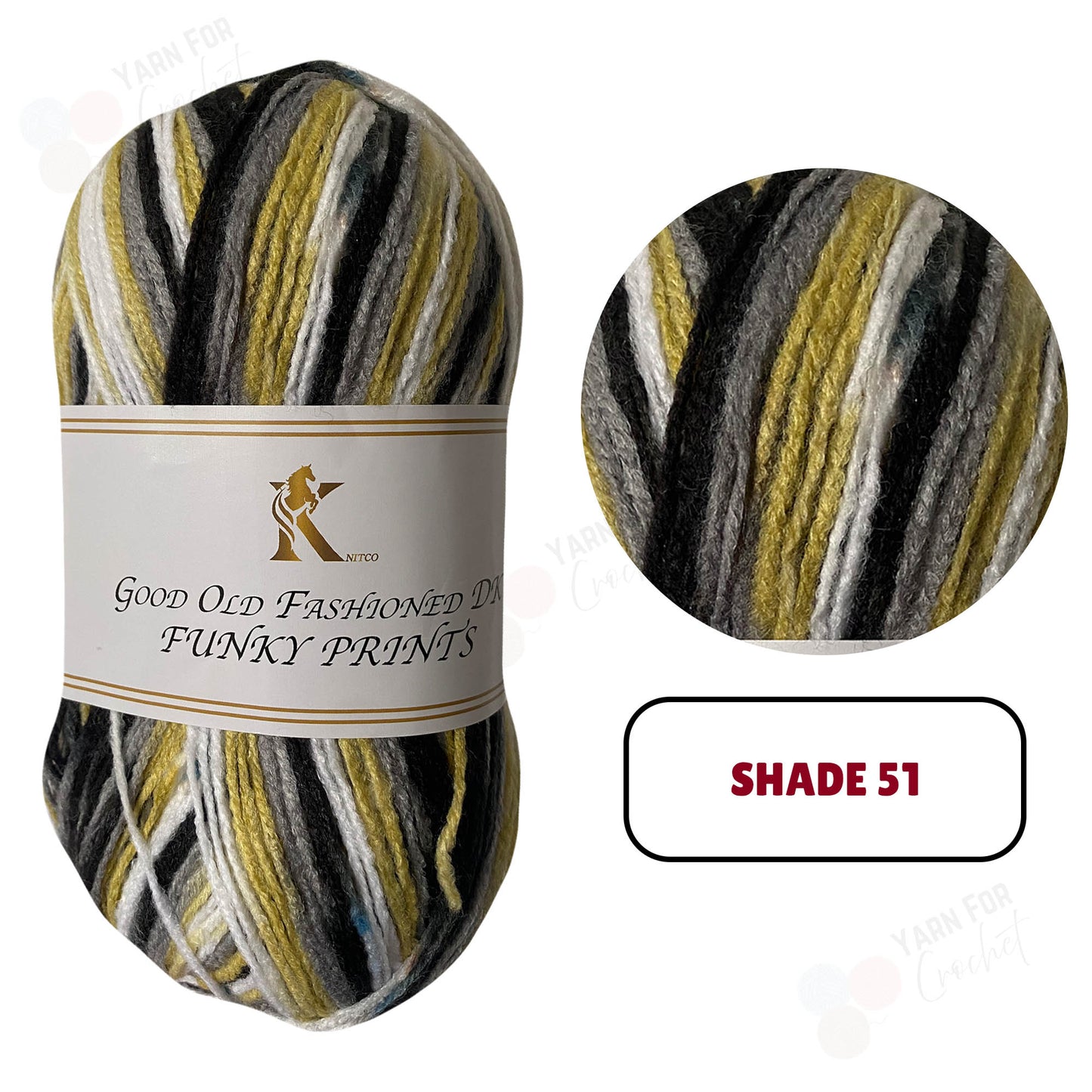 Knitco Good Old Fashioned Funky Prints DK Yarn - (5 x 100g)