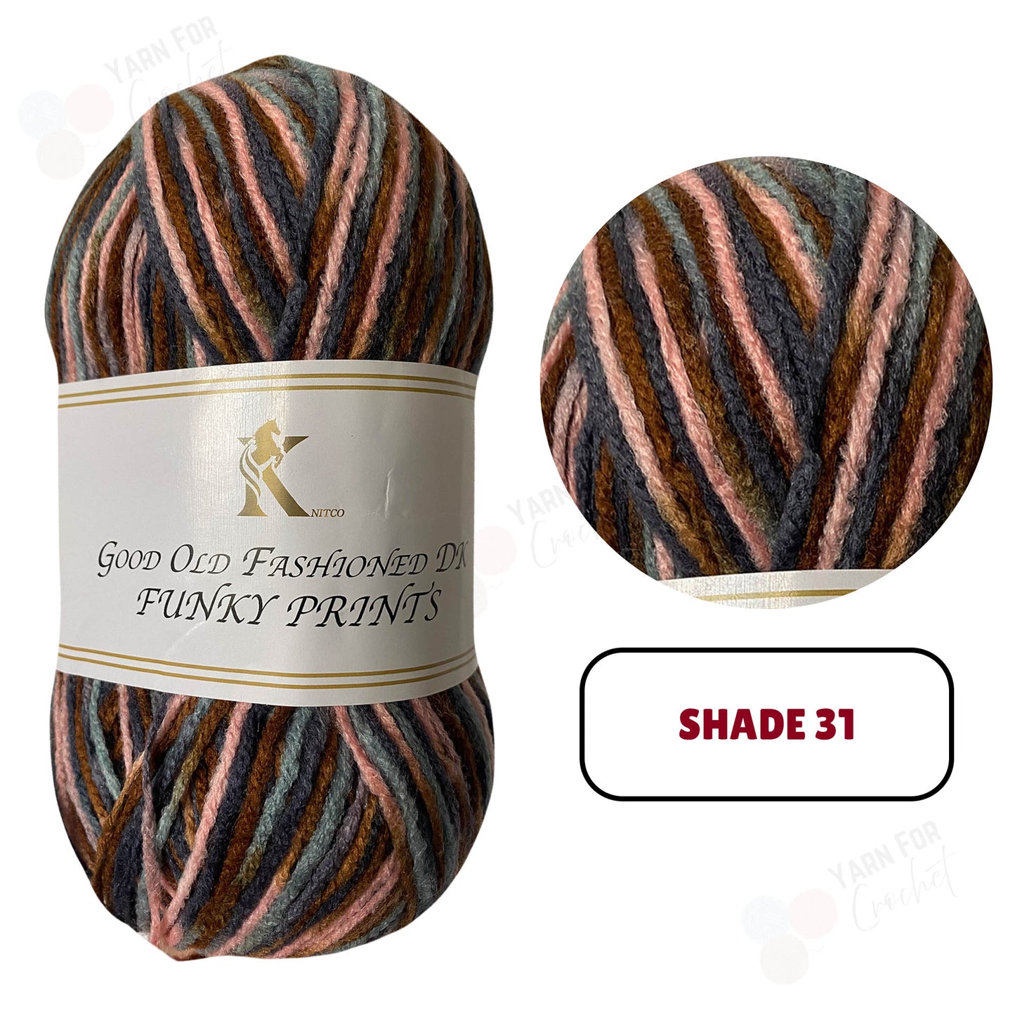 Knitco Good Old Fashioned Funky Prints DK Yarn - (5 x 100g)