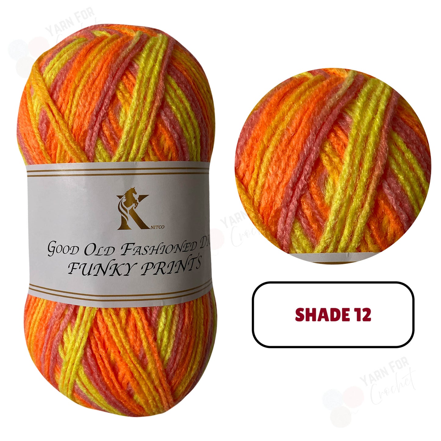 Knitco Good Old Fashioned Funky Prints DK Yarn - (5 x 100g)