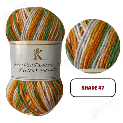 Knitco Good Old Fashioned Funky Prints DK Yarn - (5 x 100g)