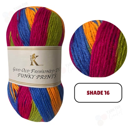 Knitco Good Old Fashioned Funky Prints DK Yarn - (5 x 100g)