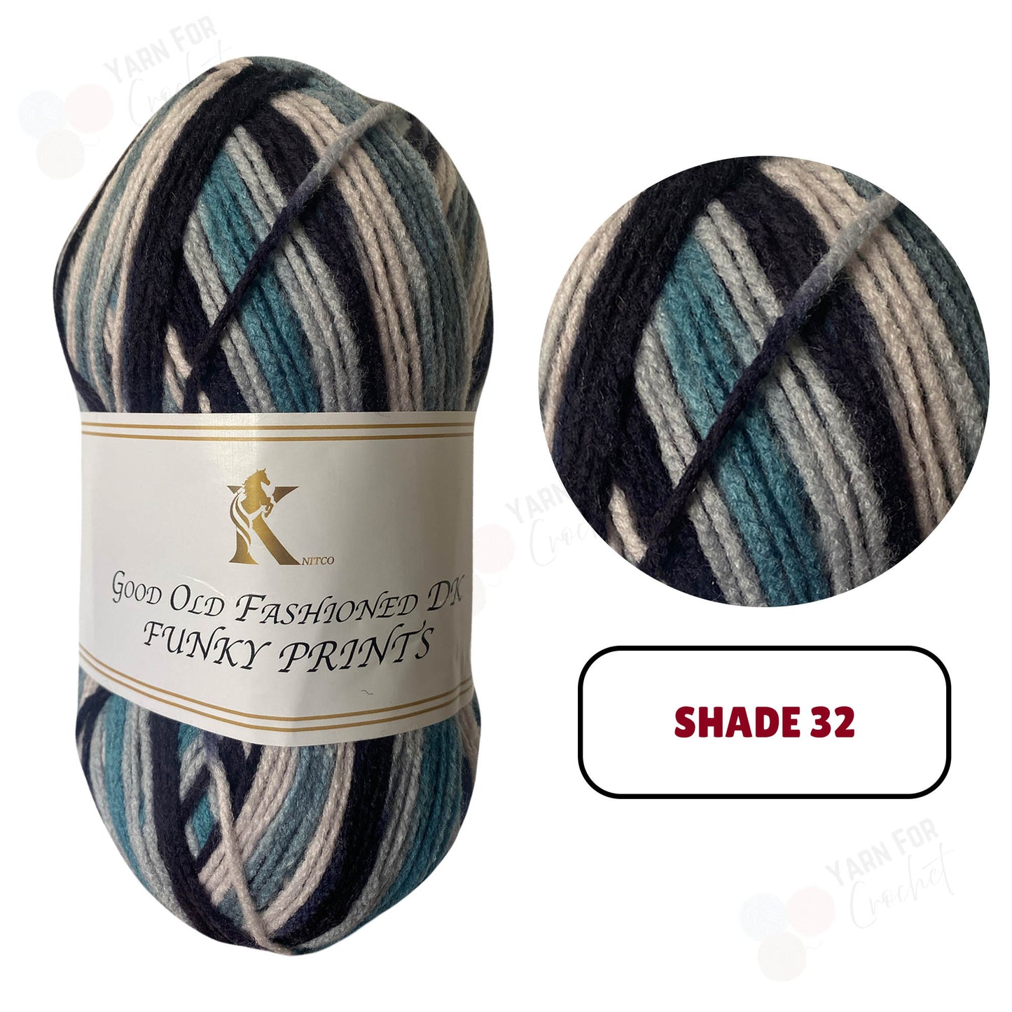 Knitco Good Old Fashioned Funky Prints DK Yarn - (5 x 100g)