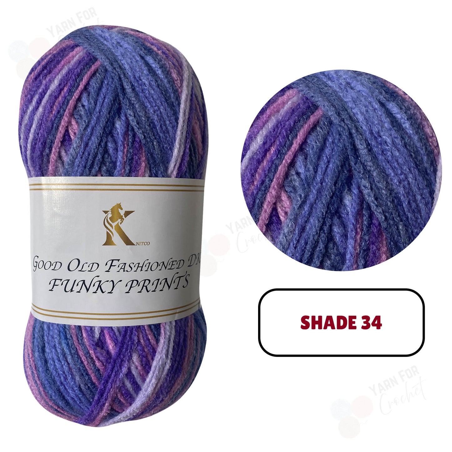 Knitco Good Old Fashioned Funky Prints DK Yarn - (5 x 100g)