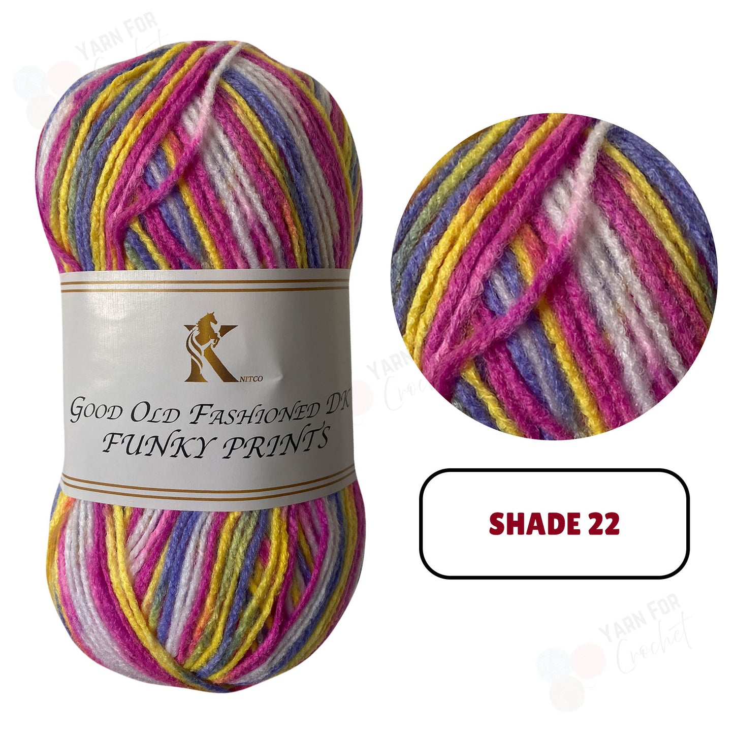 Knitco Good Old Fashioned Funky Prints DK Yarn - (5 x 100g)