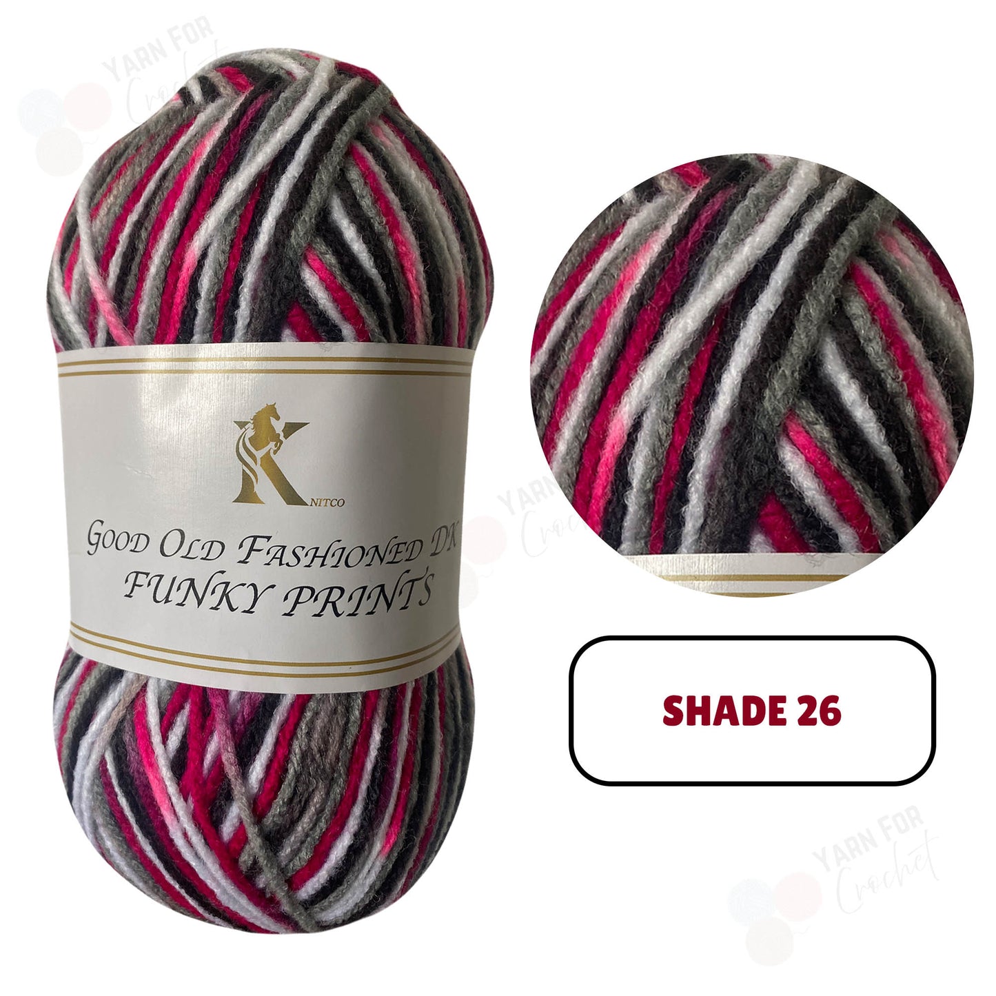 Knitco Good Old Fashioned Funky Prints DK Yarn - (5 x 100g)