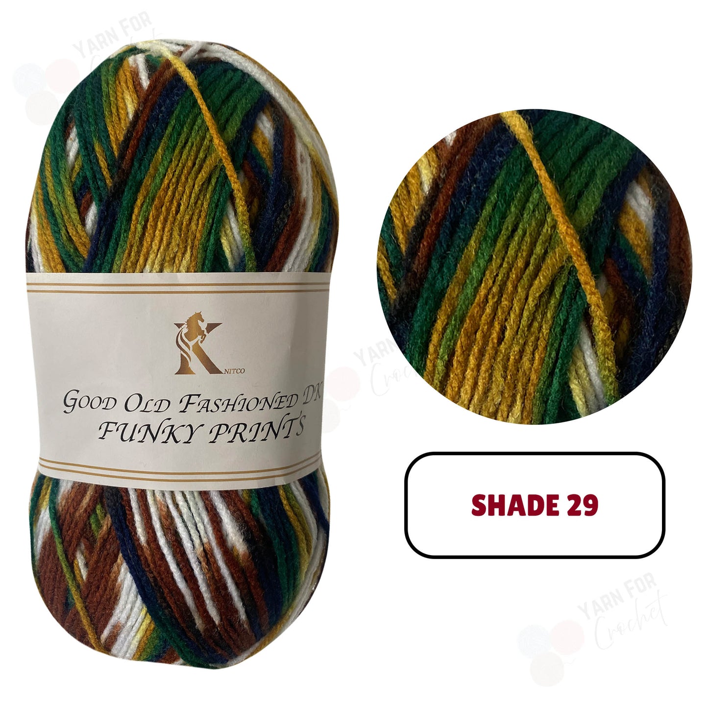 Knitco Good Old Fashioned Funky Prints DK Yarn - (5 x 100g)