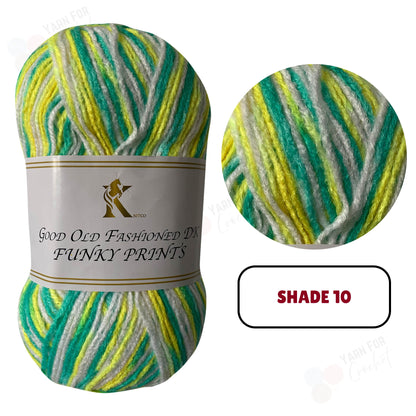 Knitco Good Old Fashioned Funky Prints DK Yarn - (5 x 100g)