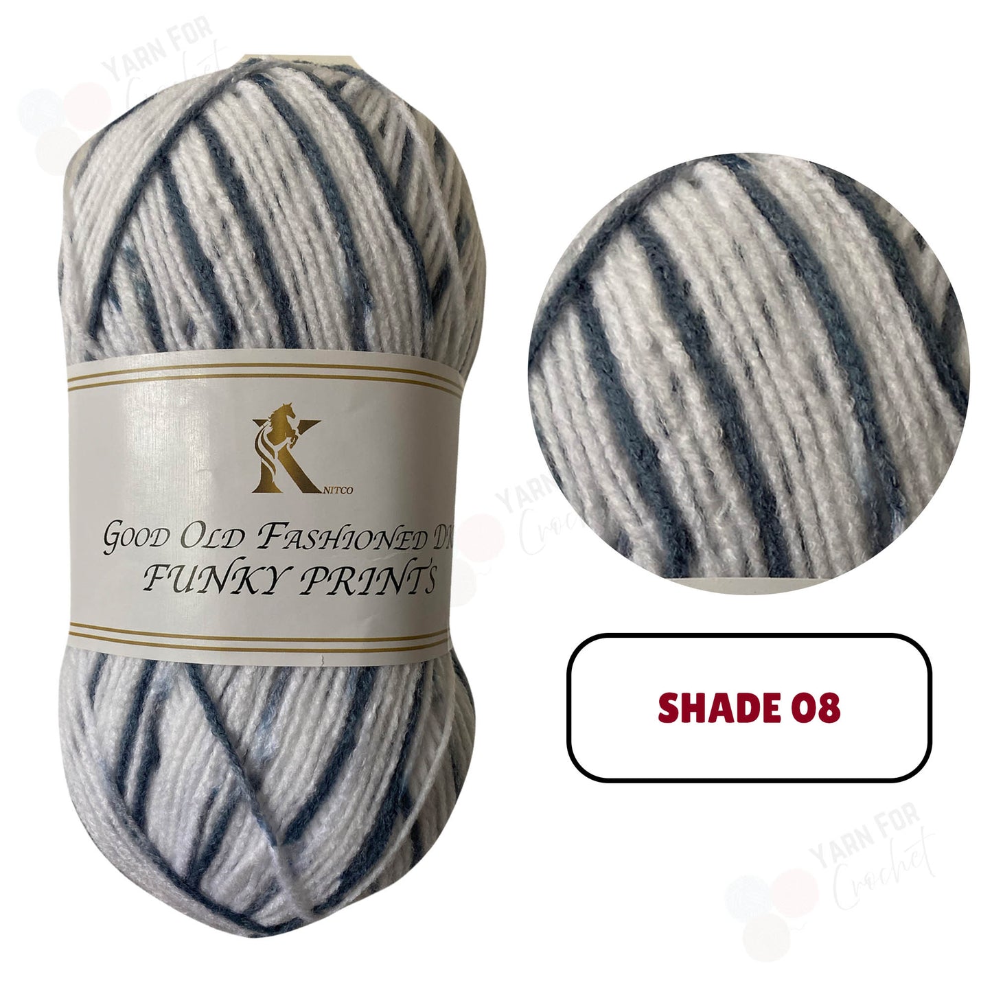 Knitco Good Old Fashioned Funky Prints DK Yarn - (5 x 100g)
