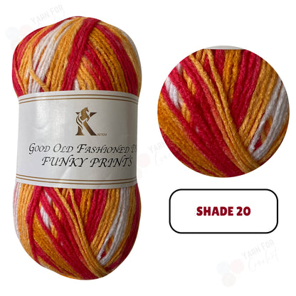 Knitco Good Old Fashioned Funky Prints DK Yarn - (5 x 100g)
