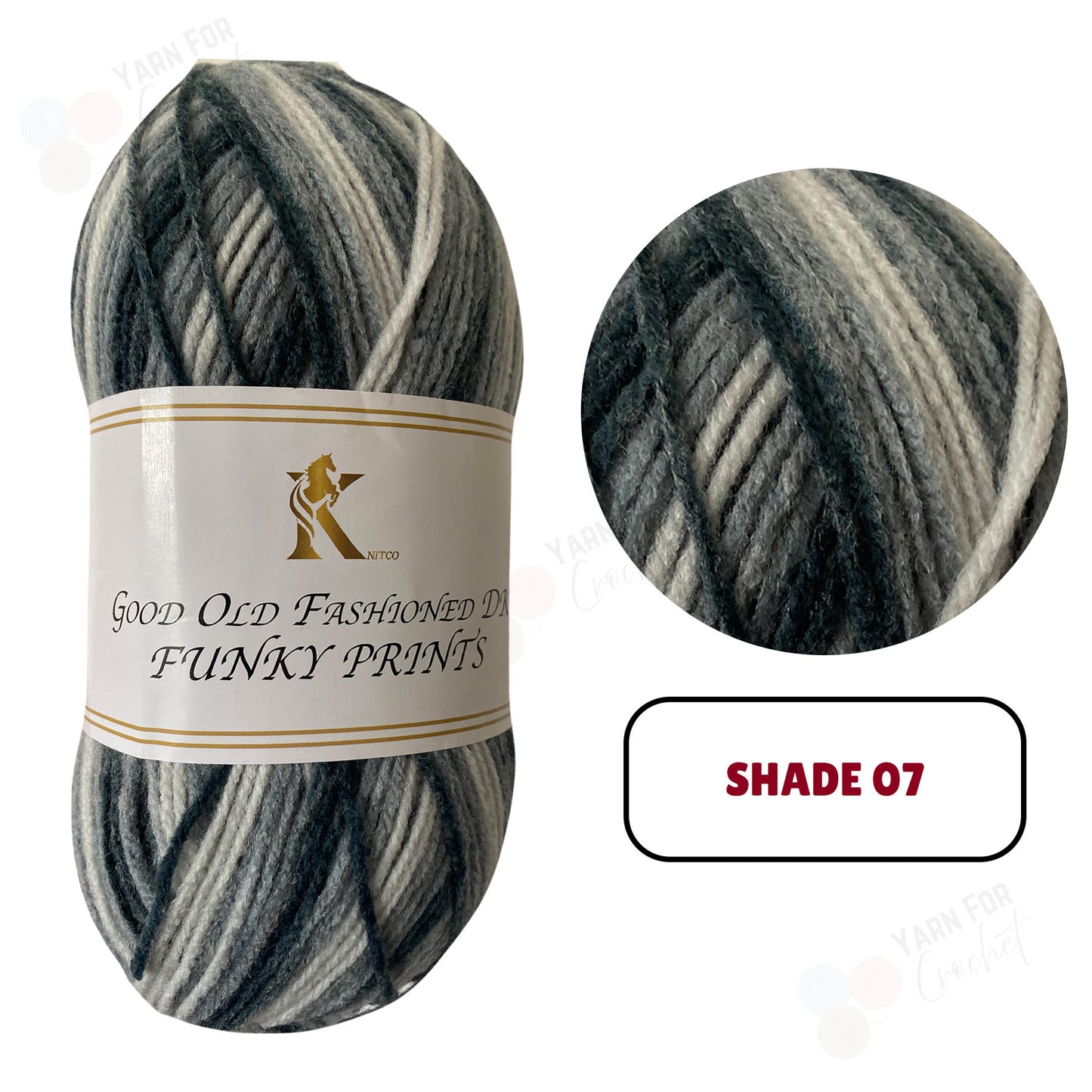 Knitco Good Old Fashioned Funky Prints DK Yarn - (5 x 100g)