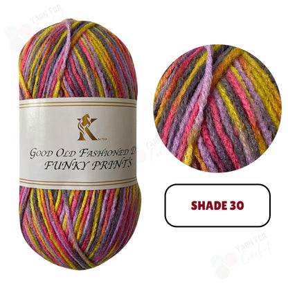 Knitco Good Old Fashioned Funky Prints DK Yarn - (5 x 100g)