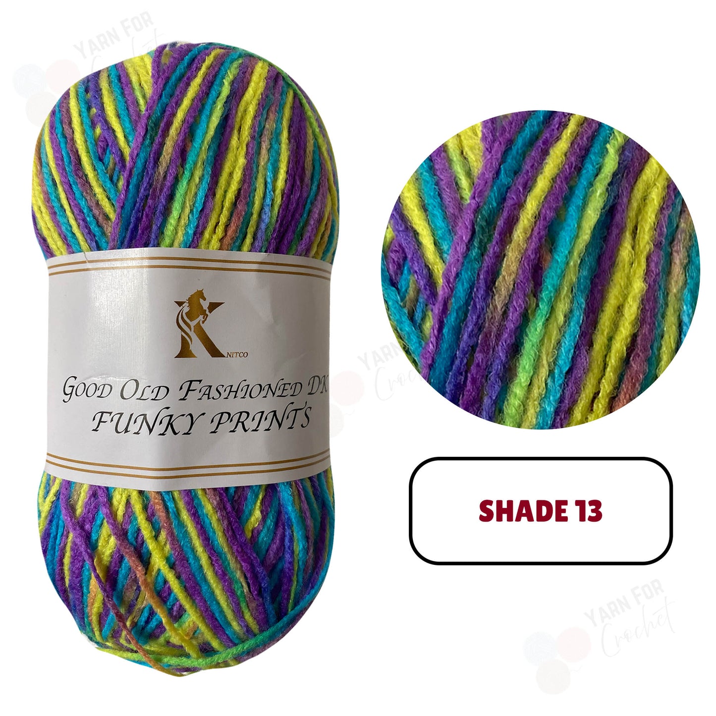 Knitco Good Old Fashioned Funky Prints DK Yarn - (5 x 100g)