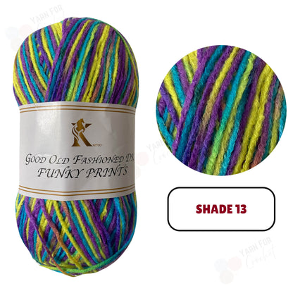 Knitco Good Old Fashioned Funky Prints DK Yarn - (5 x 100g)