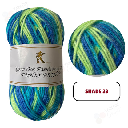 Knitco Good Old Fashioned Funky Prints DK Yarn - (5 x 100g)