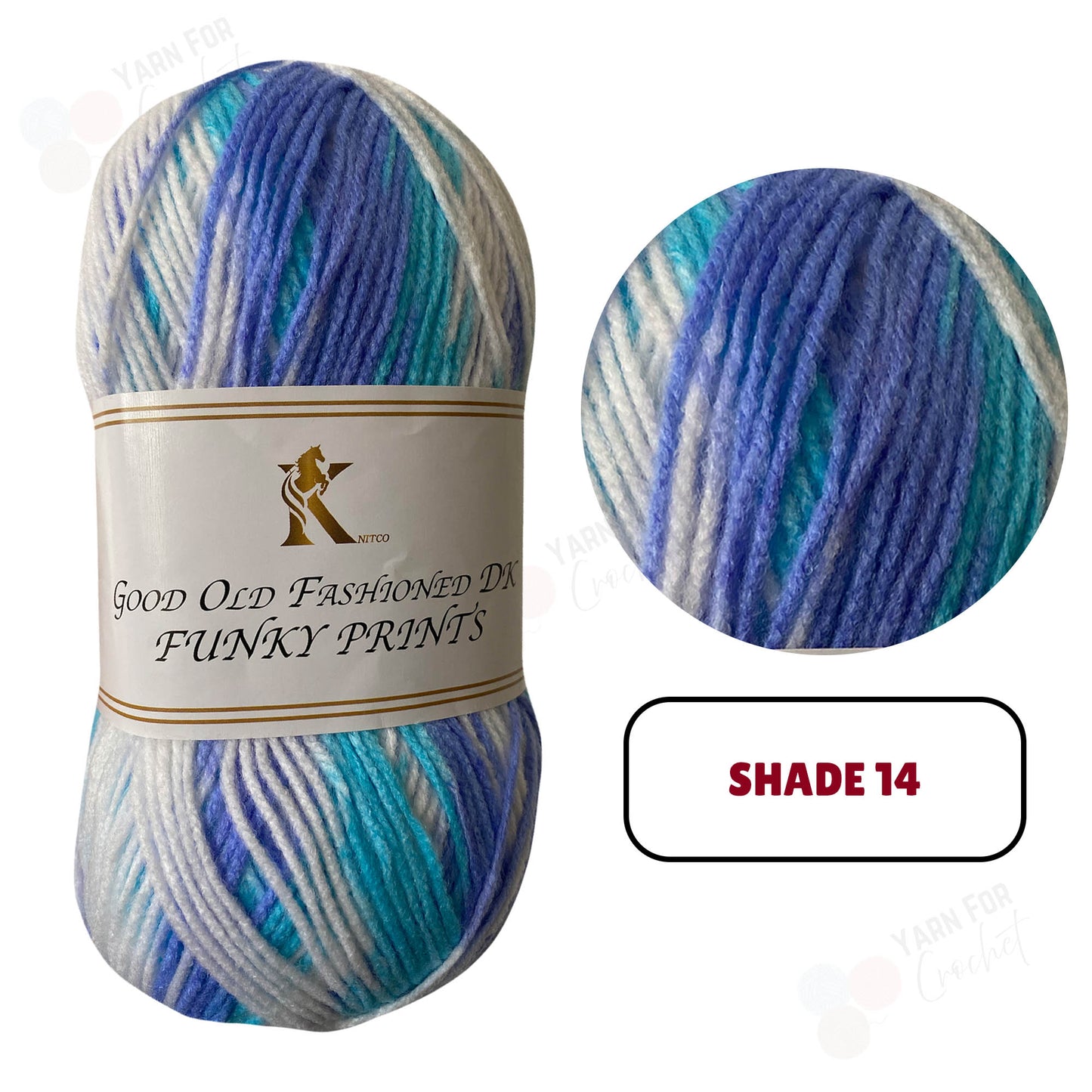 Knitco Good Old Fashioned Funky Prints DK Yarn - (5 x 100g)