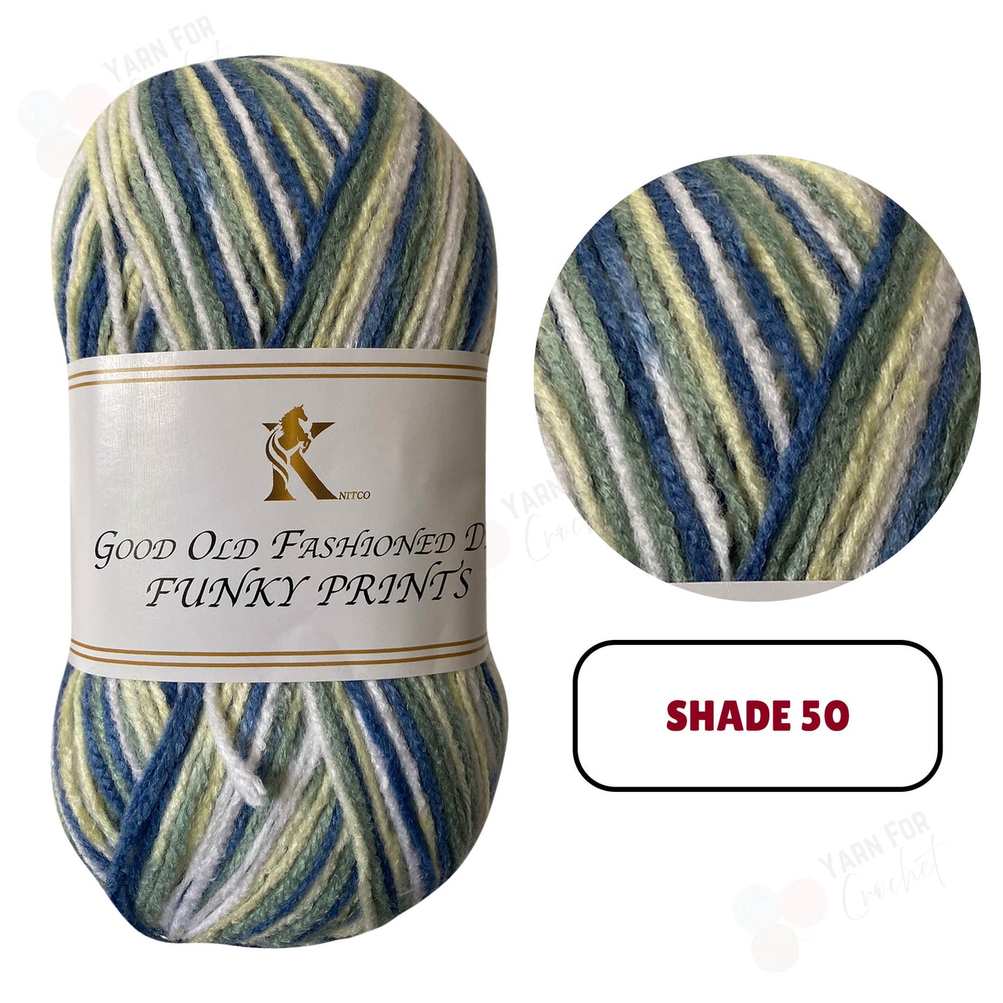 Knitco Good Old Fashioned Funky Prints DK Yarn - (5 x 100g)