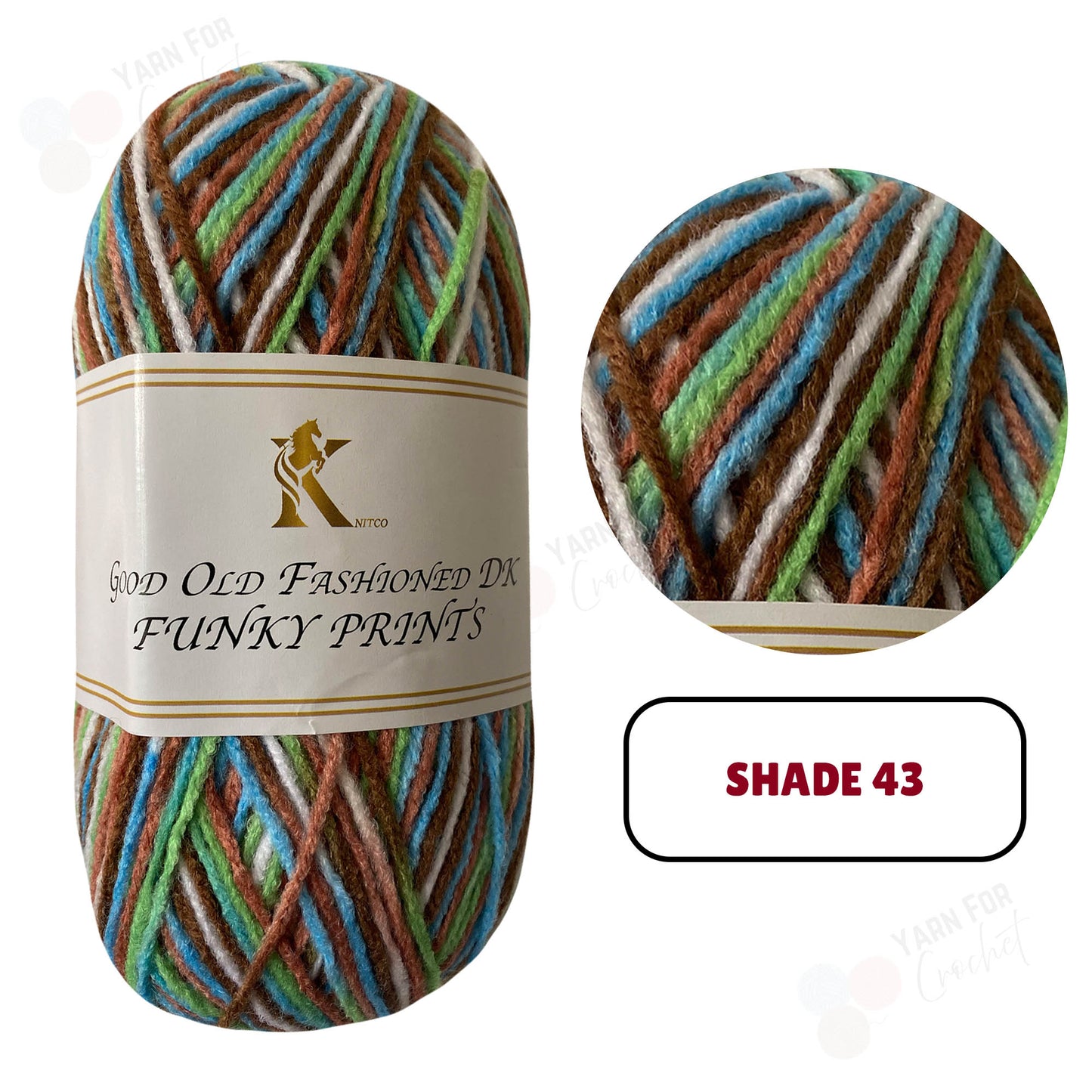Knitco Good Old Fashioned Funky Prints DK Yarn - (5 x 100g)