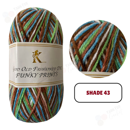 Knitco Good Old Fashioned Funky Prints DK Yarn - (5 x 100g)