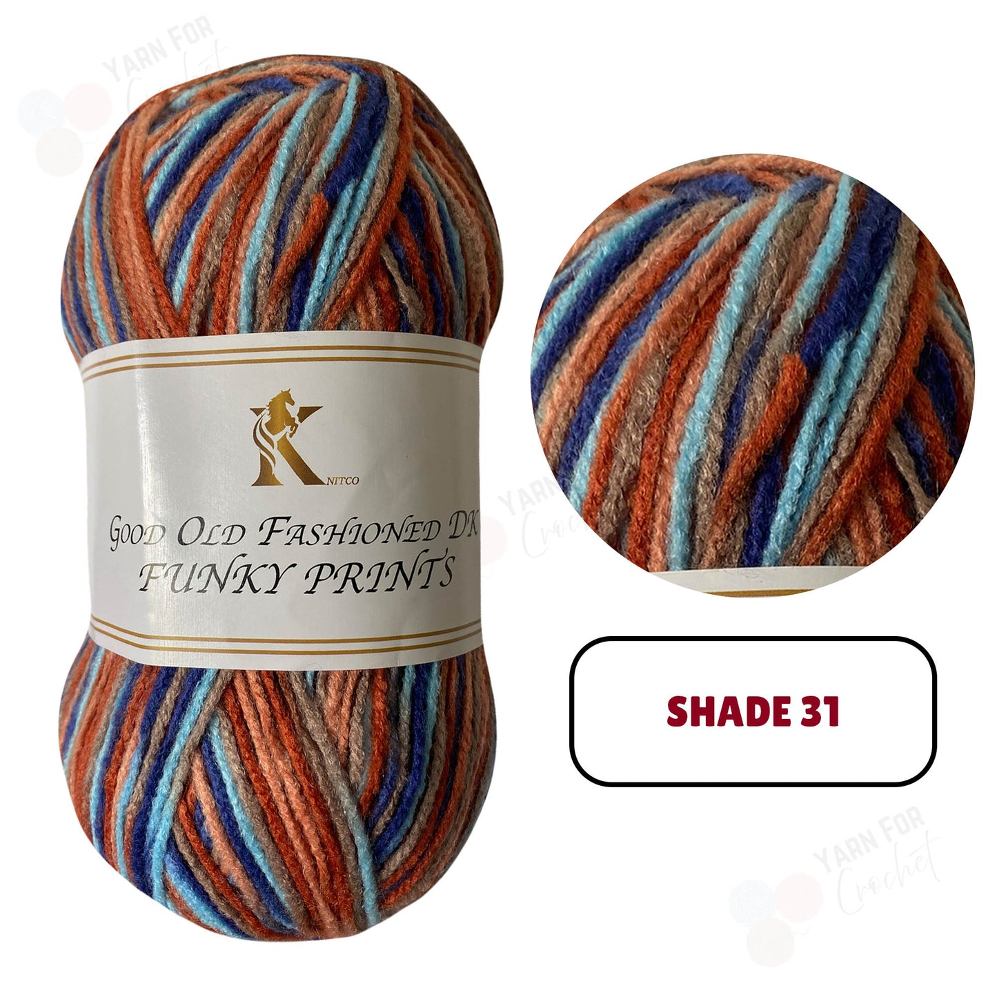 Knitco Good Old Fashioned Funky Prints DK Yarn - (5 x 100g)