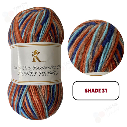 Knitco Good Old Fashioned Funky Prints DK Yarn - (5 x 100g)