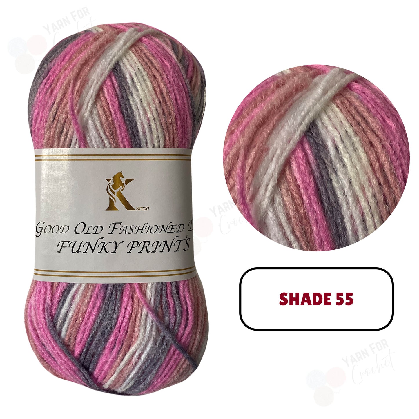 Knitco Good Old Fashioned Funky Prints DK Yarn - (5 x 100g)