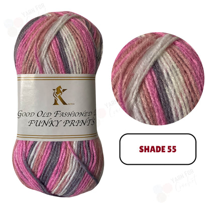 Knitco Good Old Fashioned Funky Prints DK Yarn - (5 x 100g)