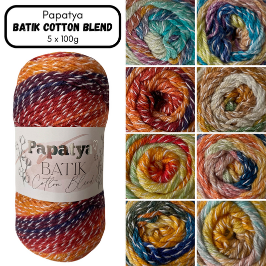 Papatya Batik Cotton Blend DK Yarn - (5 x 100g)