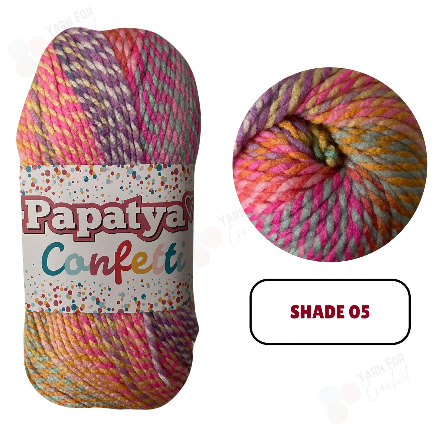 Papatya Confetti Yarn - (5 x 100g)