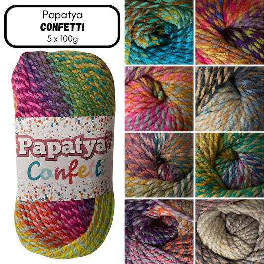 Papatya Confetti Yarn - (5 x 100g)